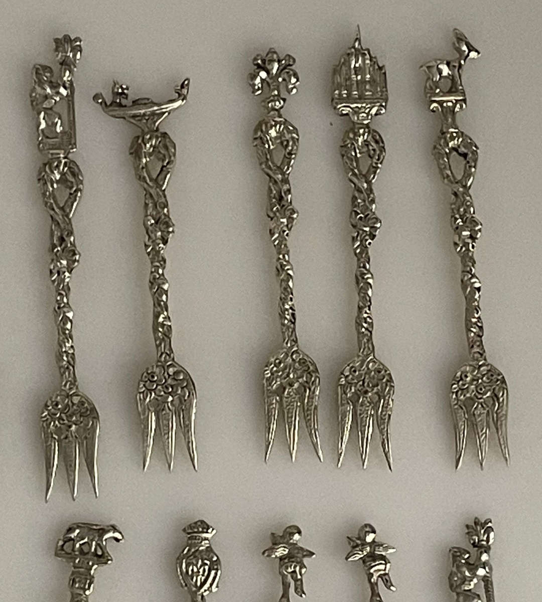 Vintage Italian Baroque Sweet Service Cutlery Set  12-Piece (6 Forks & 6 Teaspoons)  1950s