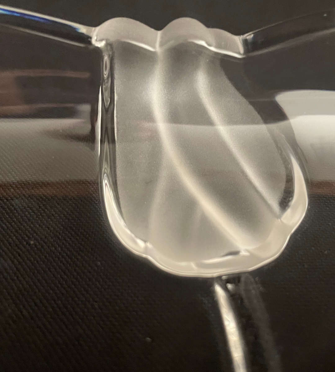 Original Walther Glass Nadine Satin Serving Tray - Frosted Tulip & Leaf Design, 375mm, with Box