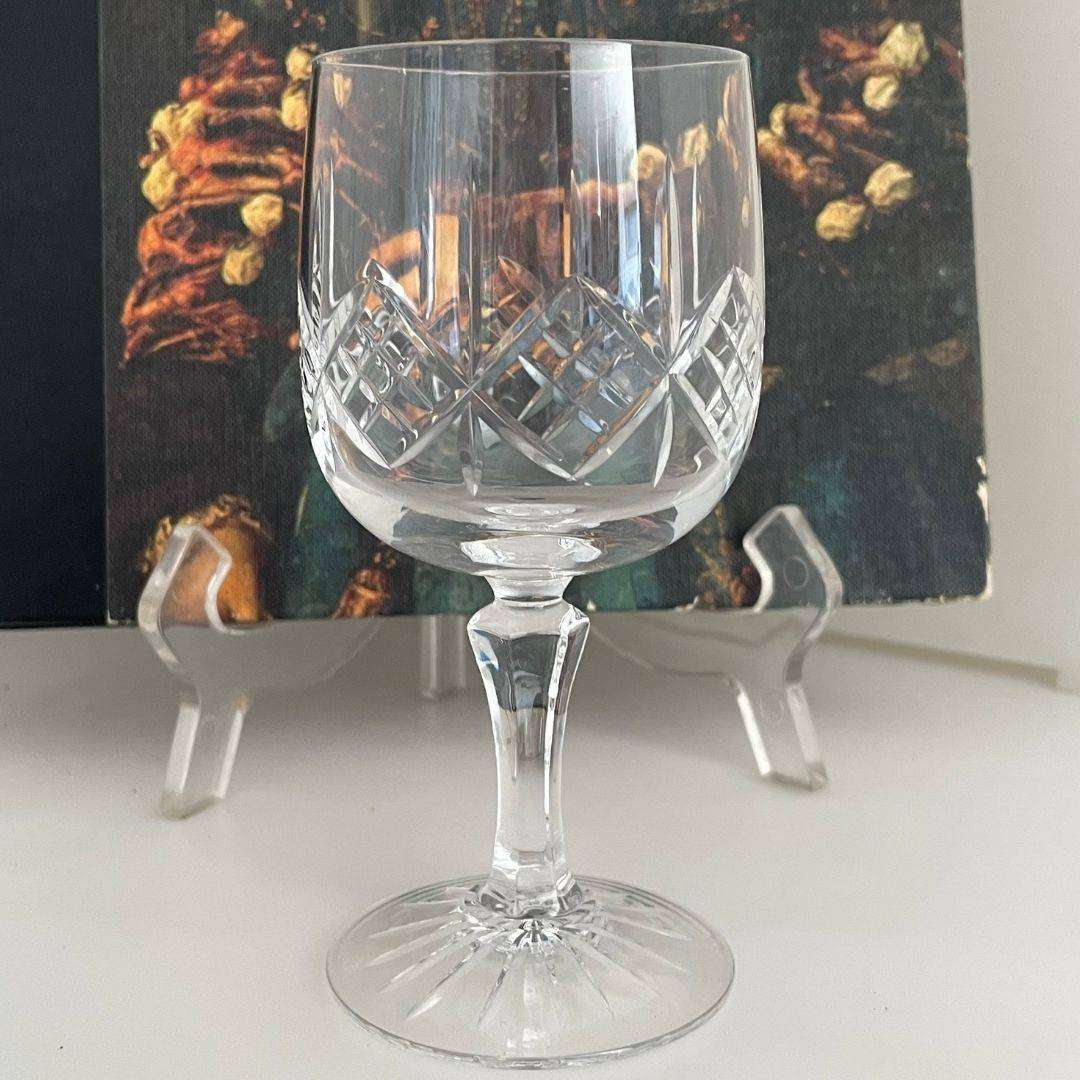 Vintage Cut Crystal Wine Glass Kenmore Style Star Cut Base 13.7cm Unmarked