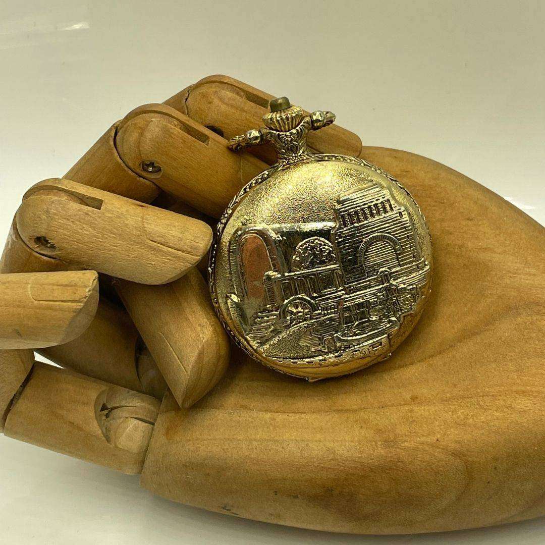 Die Groot Trek 18381988 Commemorative Quartz Pocket Watch Gold Plated 7.5cm