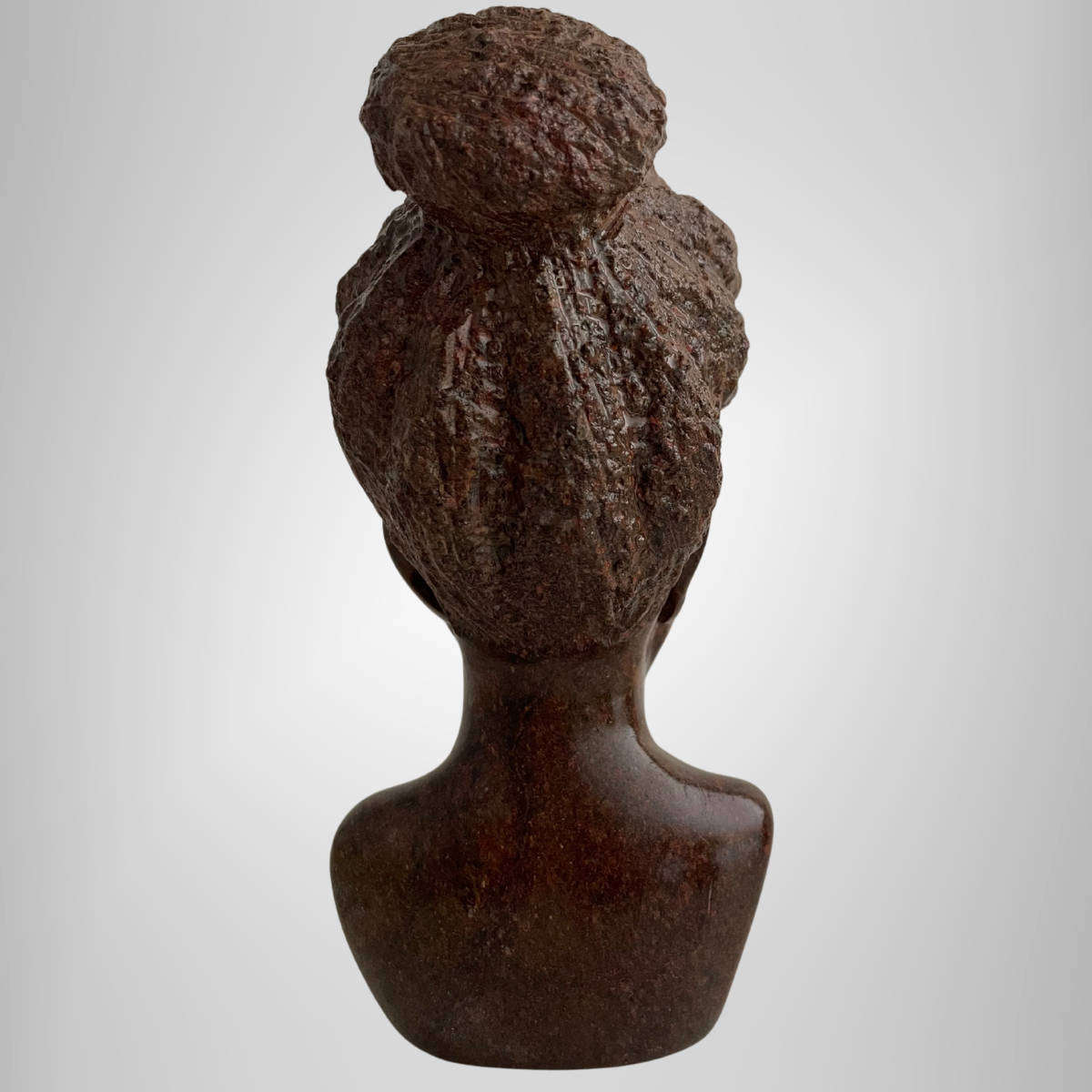 Heavy Vintage African Soapstone Bust  Hand-Carved Female Figure  17 cm  Heavy and Detailed