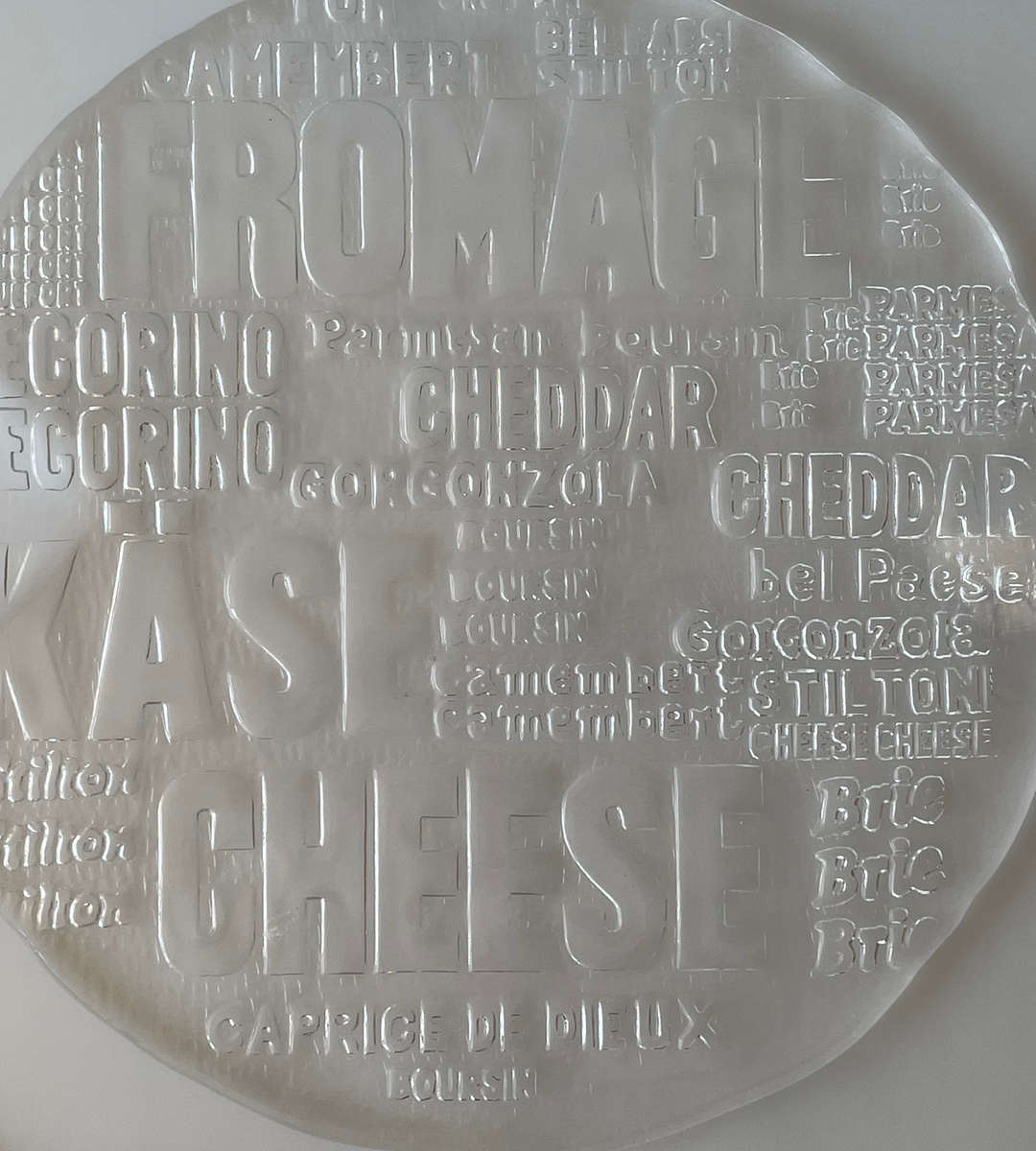 Pair of Vintage Clear Pressed Glass Fromage Cheese Platters | Mid-Century Style | No Chips or Cracks