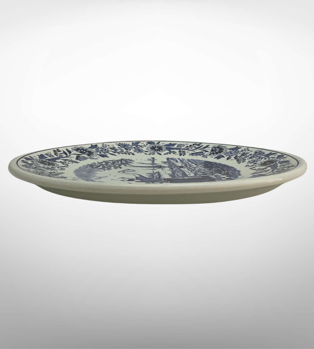 Delfts Blue Royal Sphinx Wall Plate | BOCH Signed Delftware | Vintage Dutch Landscape | Blue & White