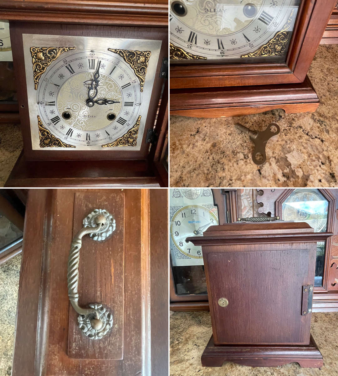 Lot of Antique & Vintage Wall Clocks  Three Star, Blessing, Ansonia (For Restoration)