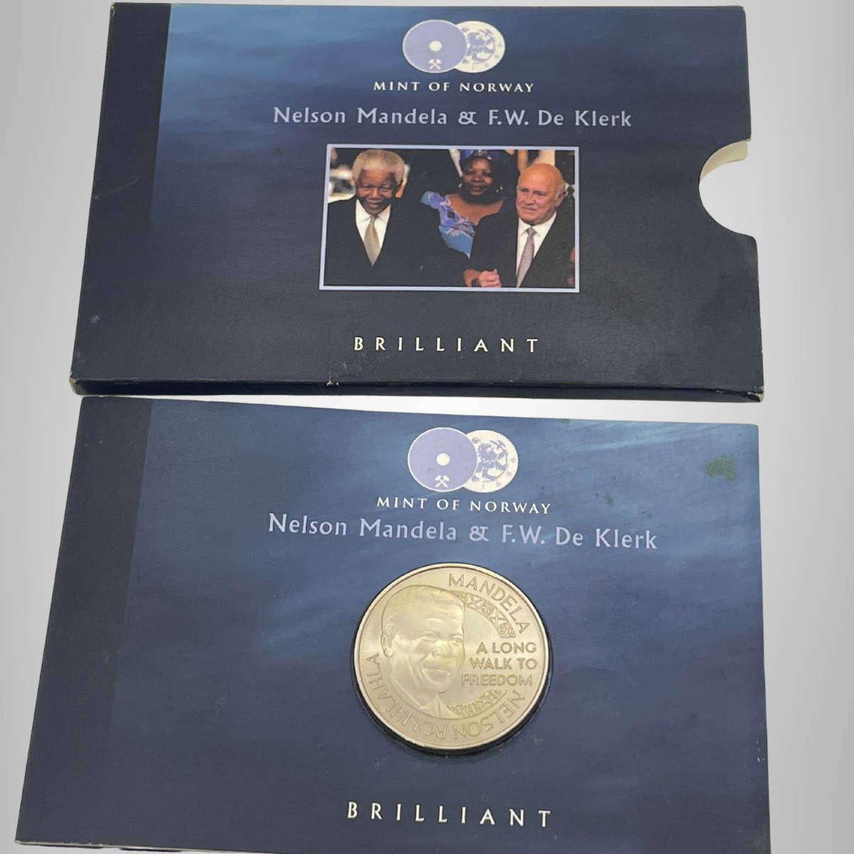 2008 Mint of Norway Nelson Mandela & F.W. De Klerk Commemorative Coin  Brilliant Uncirculated