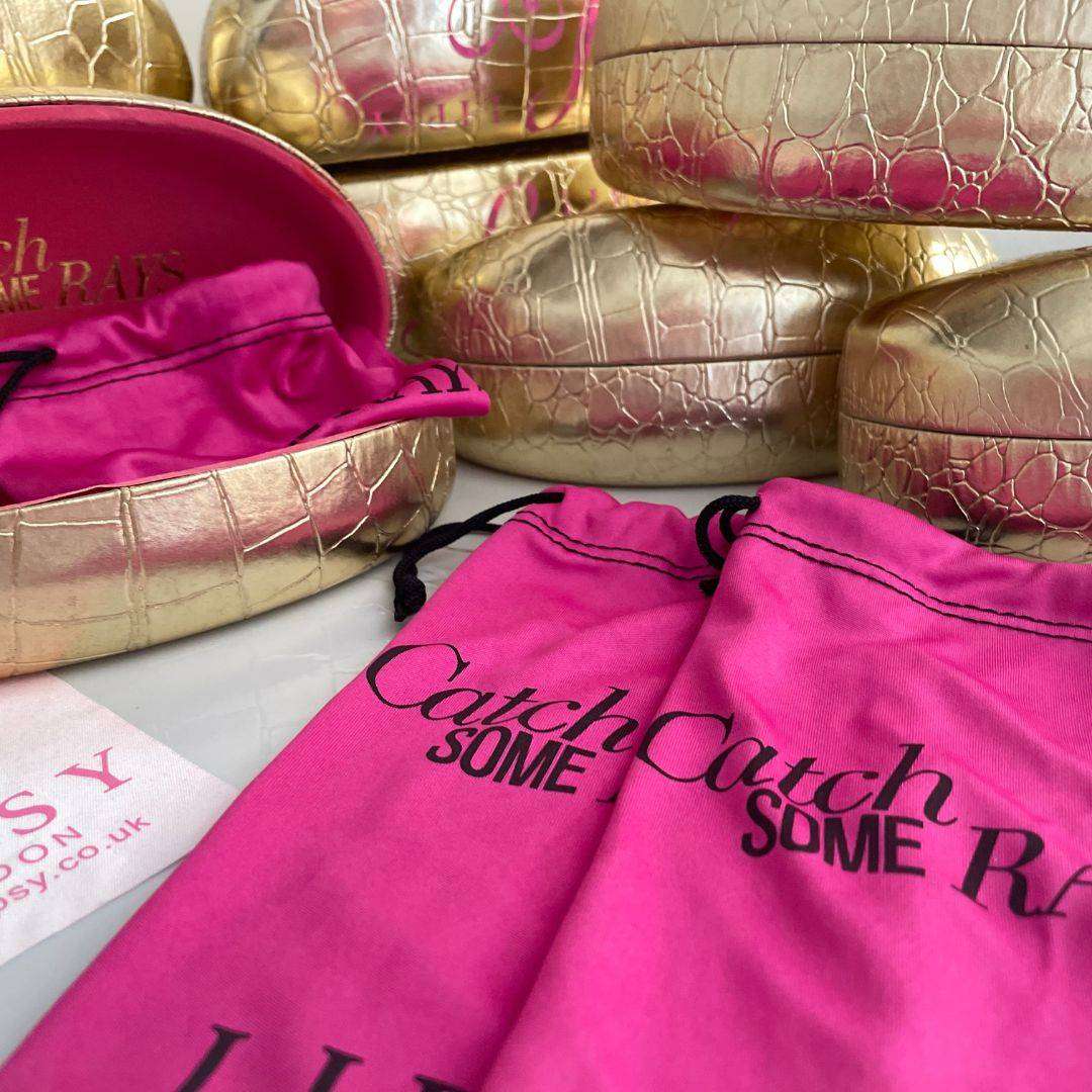 Lipsy London Gold Hard Shell Sunglasses Case  Catch Some Rays  R155 Retail, Now R59