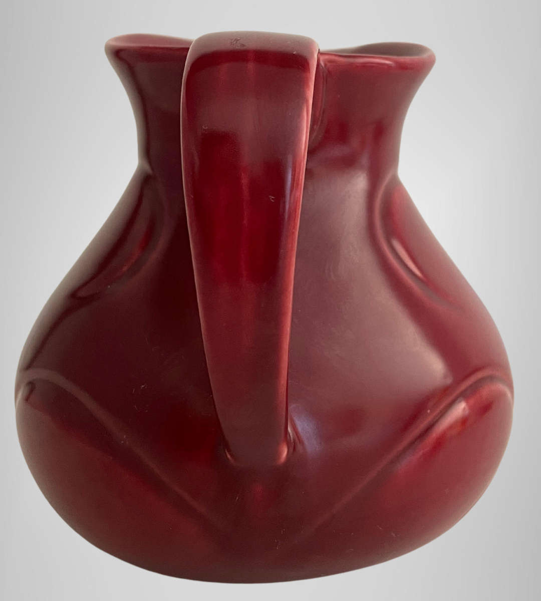 Vintage Lucia Ware Pottery Jug  1970s Boksburg East  McCoy Burgundy  17cm Tall