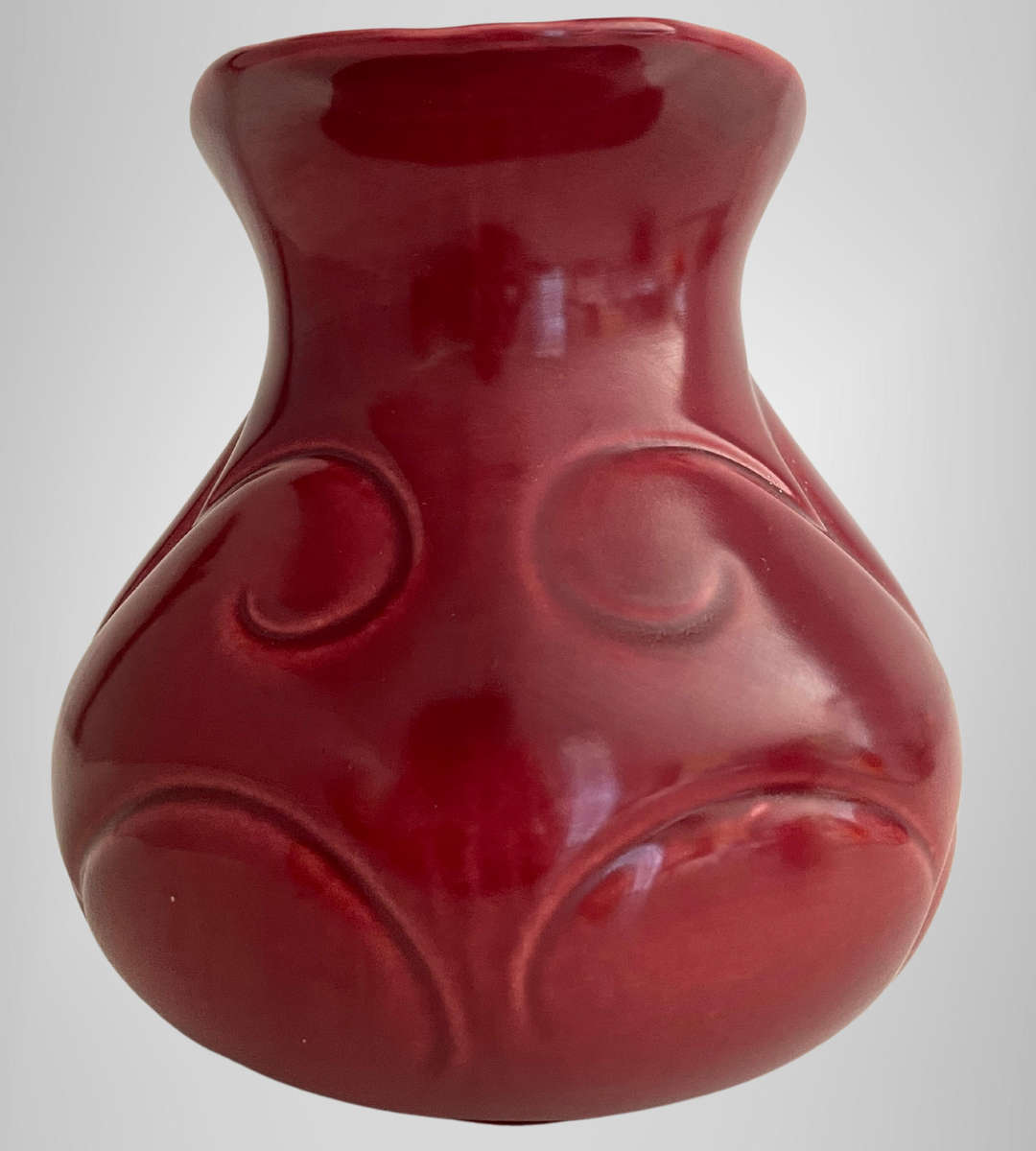 Vintage Lucia Ware Pottery Jug  1970s Boksburg East  McCoy Burgundy  17cm Tall