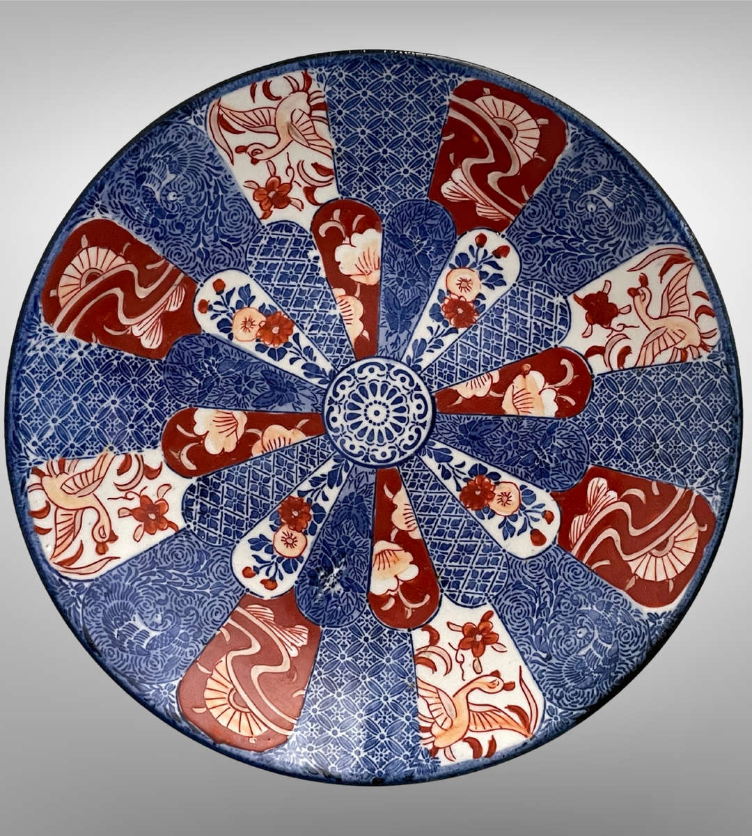 Rare Antique Meiji Japanese Arita Plate by Seiji Kaisha (1879-1897)  Impressed Mark, 21.3cm