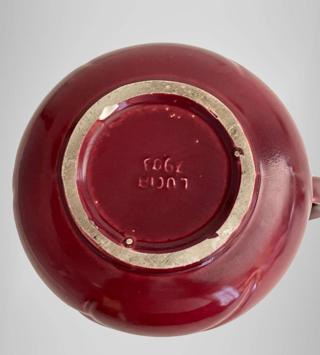 Vintage Lucia Ware Pottery Jug  1970s Boksburg East  McCoy Burgundy  17cm Tall