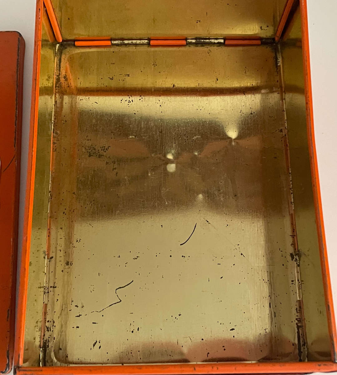 Super Rare Vintage Fox Terrier Sunrise Toffee Collapsible Tin Lunch Box Tin - 1940's