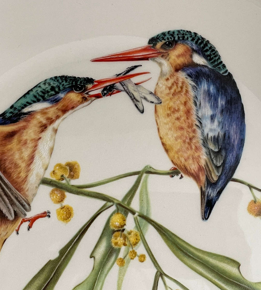Heritage Collection "Beautiful Birds of South Africas Wilds" Plate - Malachite Kingfishers Design