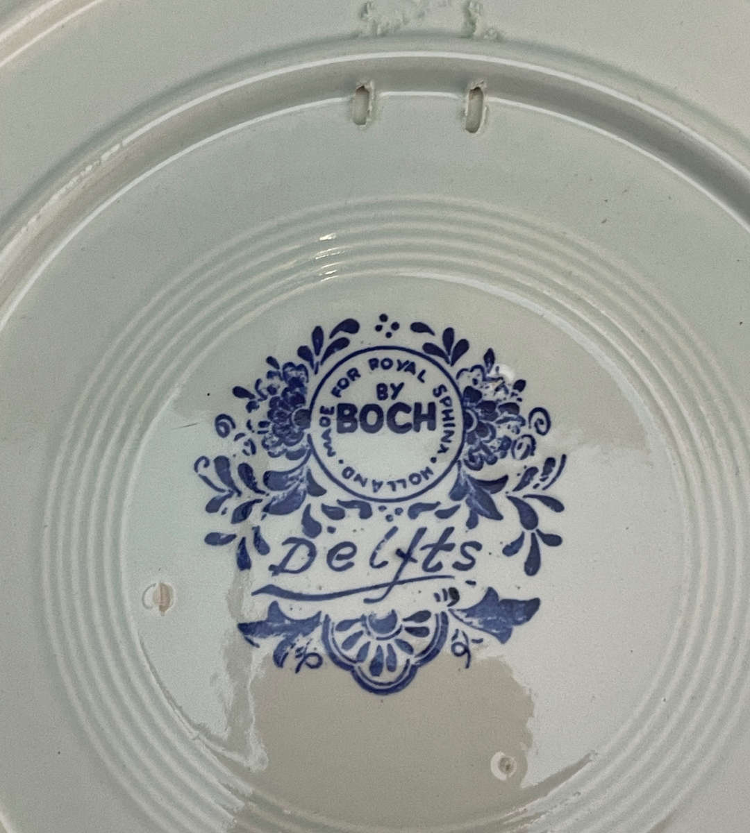 Delfts Blue Royal Sphinx Wall Plate | BOCH Signed Delftware | Vintage Dutch Landscape | Blue & White
