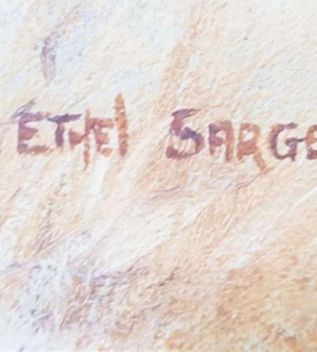 Original Ethel Sargent Oil Painting  Bushveld Landscape  Gilt Framed  74cm x 54cm