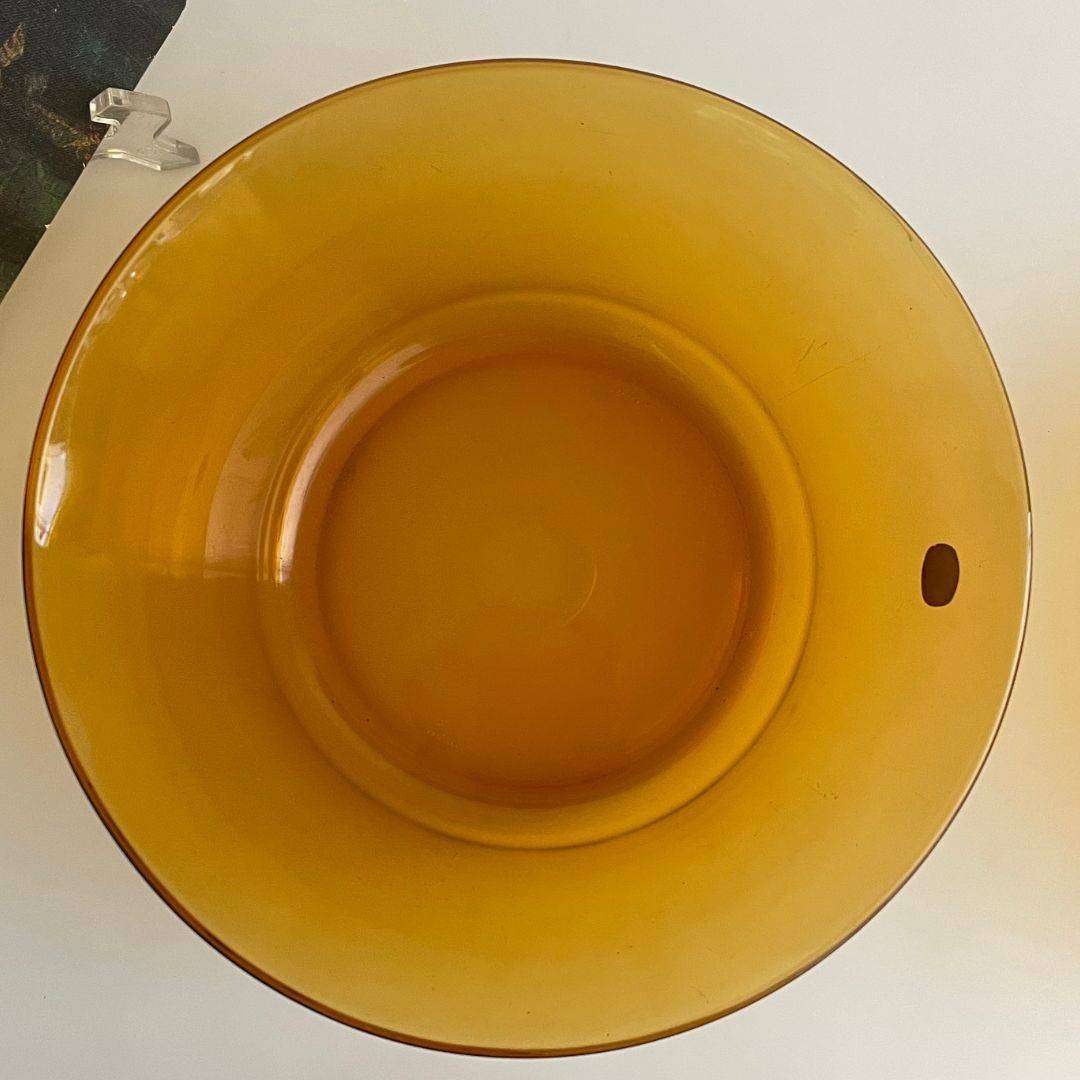 Set of 2 Duralex Amber Glass Bowls  Plain, Discontinued Pattern, France