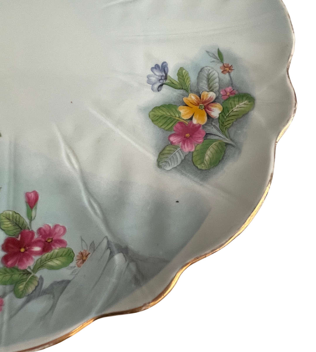 Aynsley Bone China Dessert Platter  Water Lily Leaf Design, 1939-1972, 27cm, Scalloped Edge