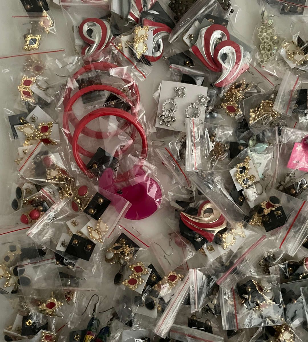 Lot of 700+ Costume Jewelry Earrings  Mixed Styles & Duplicates, Sold As-Is