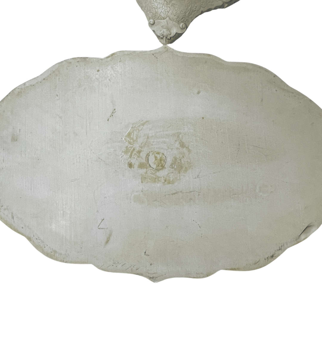 Vintage 1960s Oriental Carved Resin Side Table | Chinese Village Scene | - Discounted