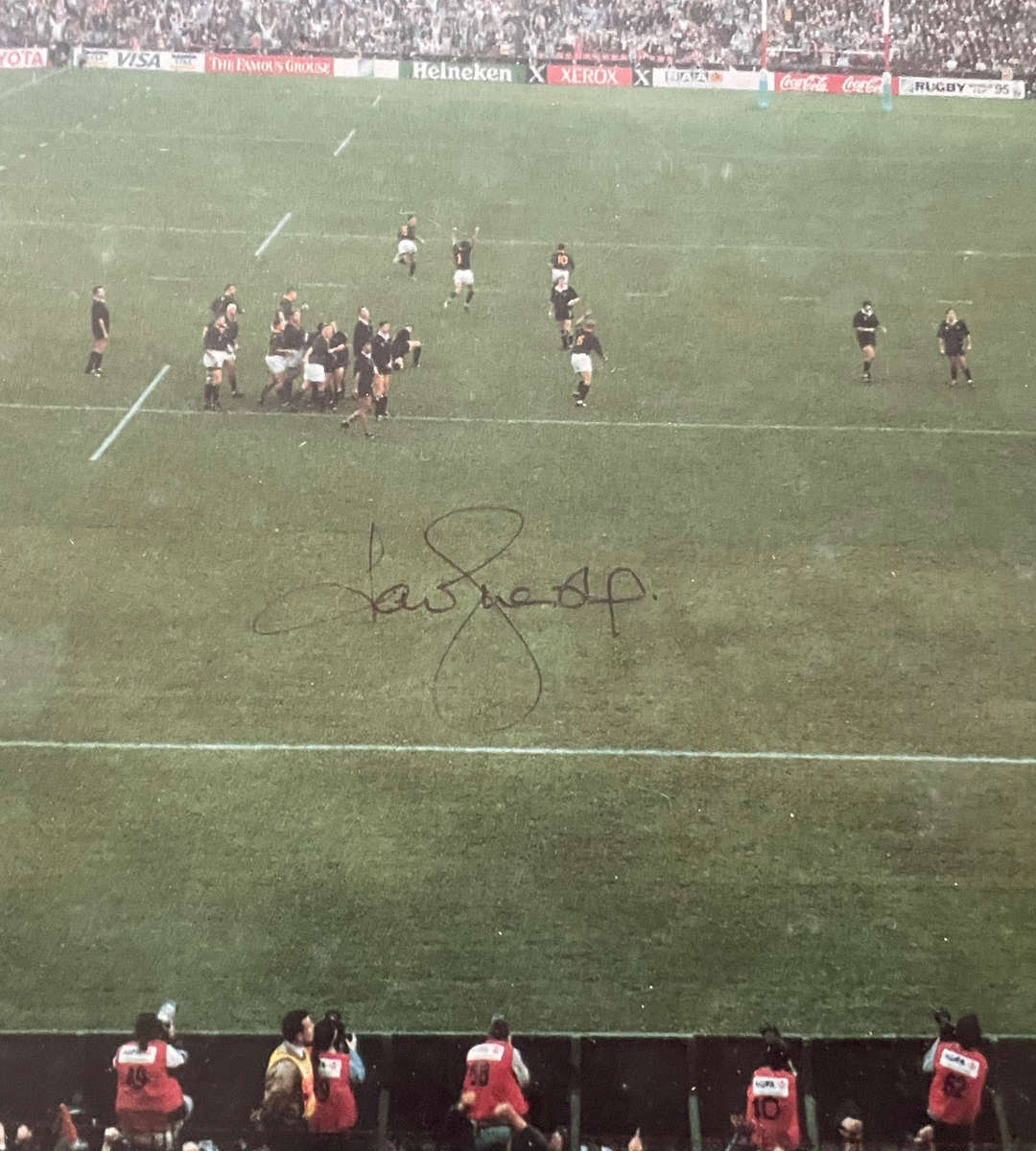 1995 Rugby World Cup Final Signed Photo by Joel Stransky  Framed, Large 117cm x 60cm