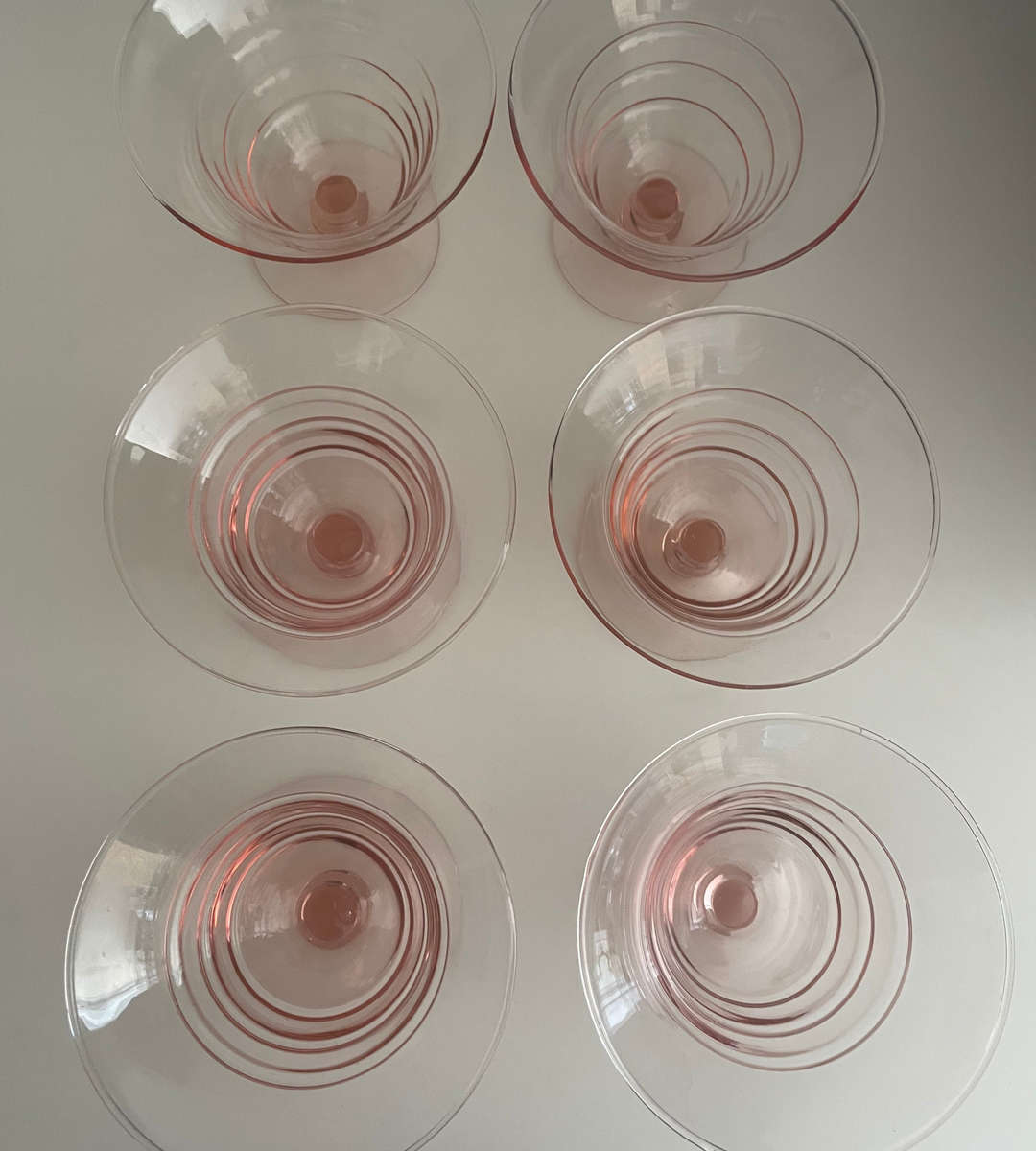 Set of 6 Vintage Pink Dessert Coupe Glasses  Princess House Pastel Parfait