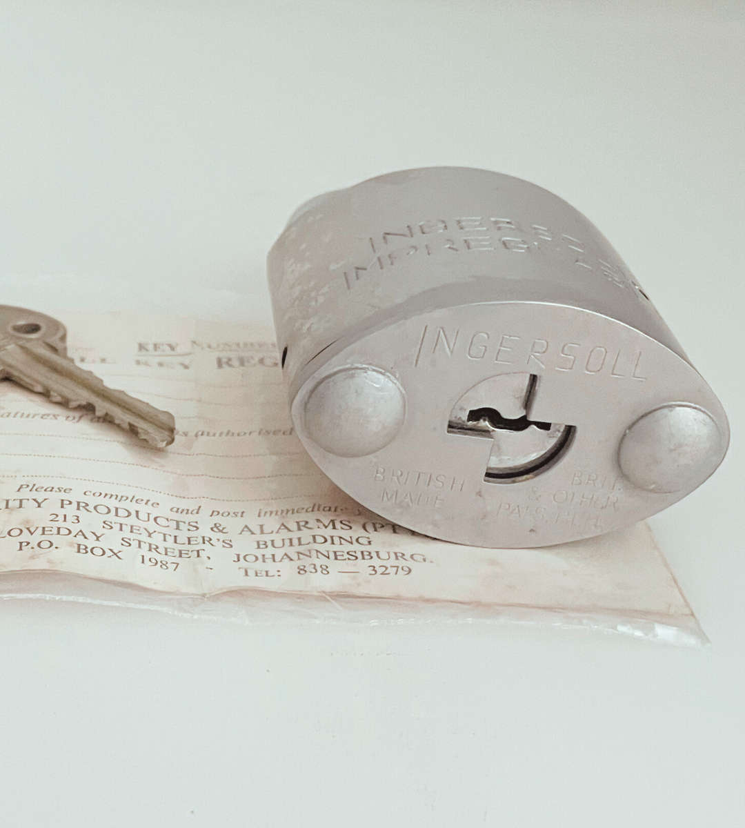 1970s Vintage Ingersoll "Impregnable" 10 Lever Padlock with Key - Original Box (Model 59 M4228)