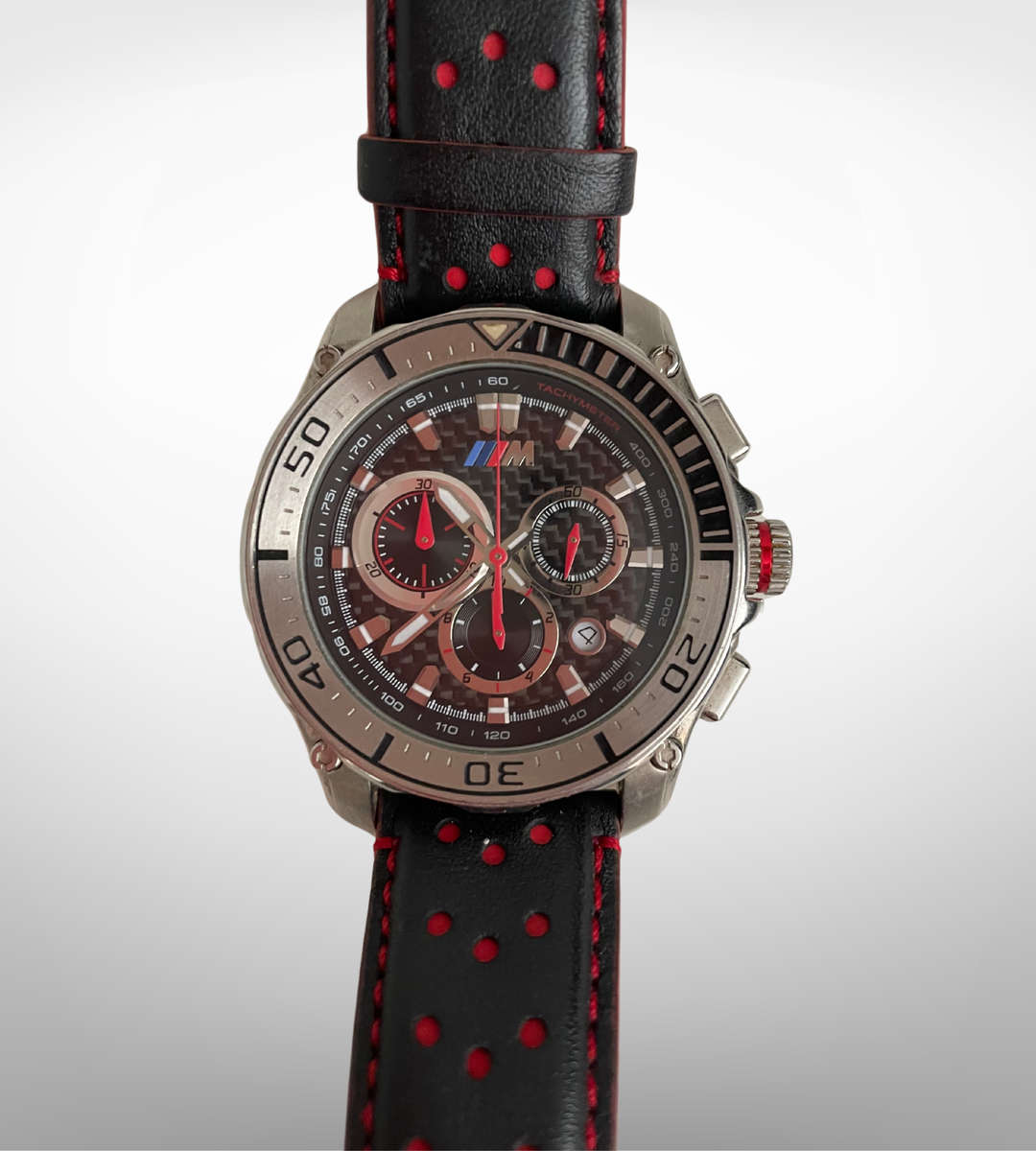 Ultra Rare BMW M Motorsport Chronograph Watch  Swiss Movement, Carbon Fiber Dial, Reduced!