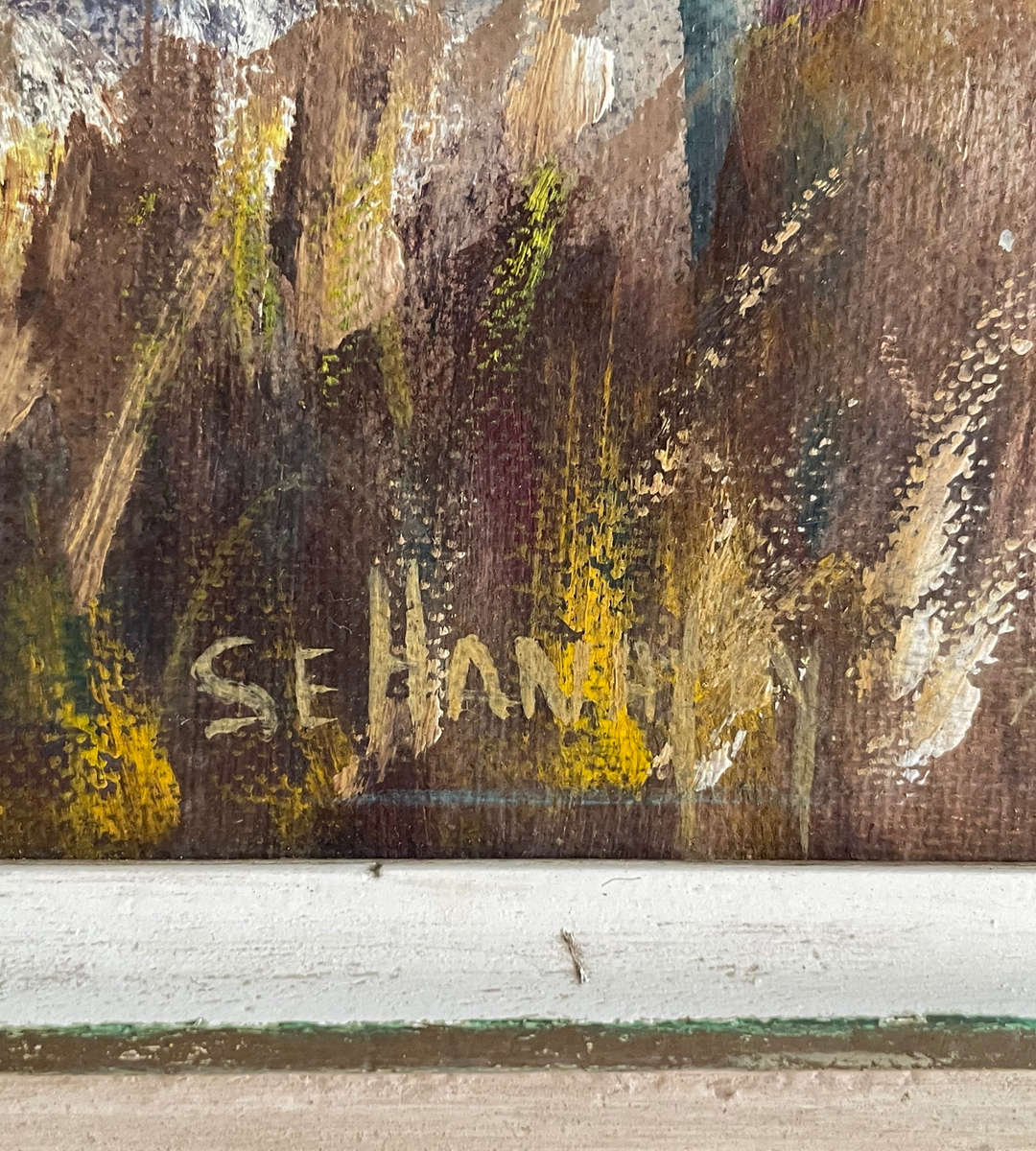 Vintage Oil Painting by S.E. Hanaffey  South African Farm Scene  60x45.5cm  Rustic Double Frame