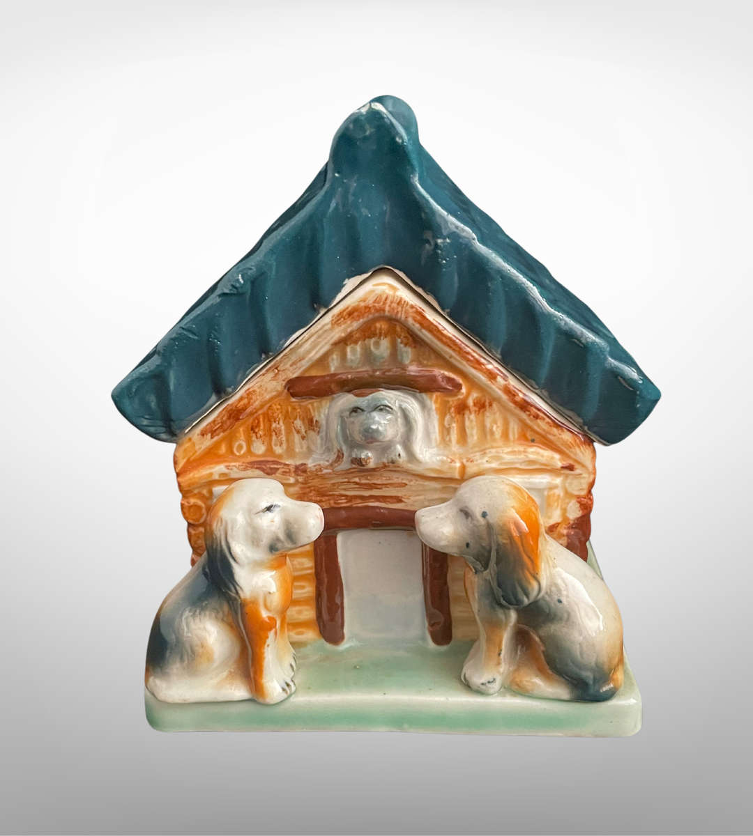 Vintage Kings Way Dog House Jam Jar with Lid  Ceramic Collectible (1960s)