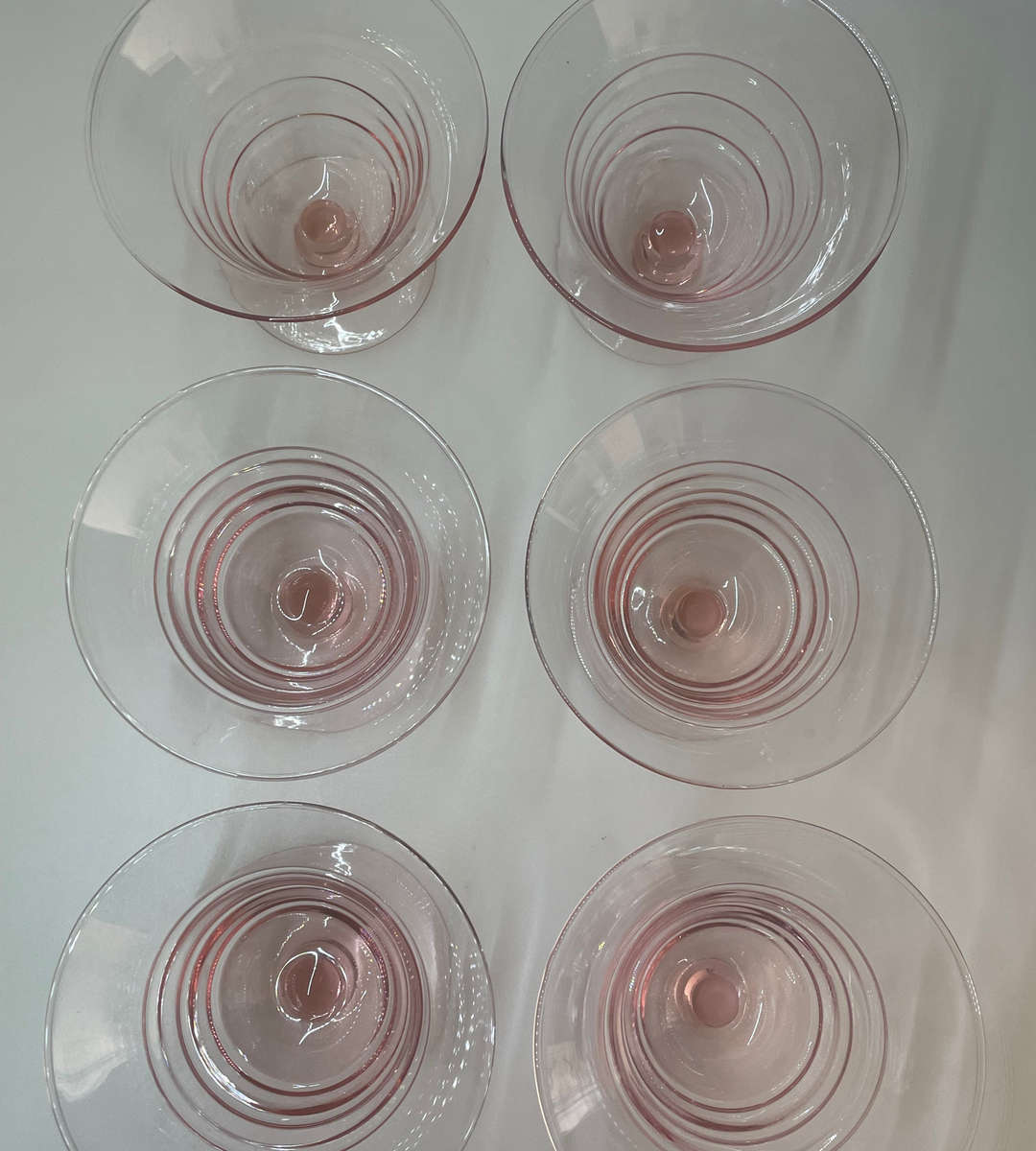 Set of 6 Vintage Pink Dessert Coupe Glasses  Princess House Pastel Parfait