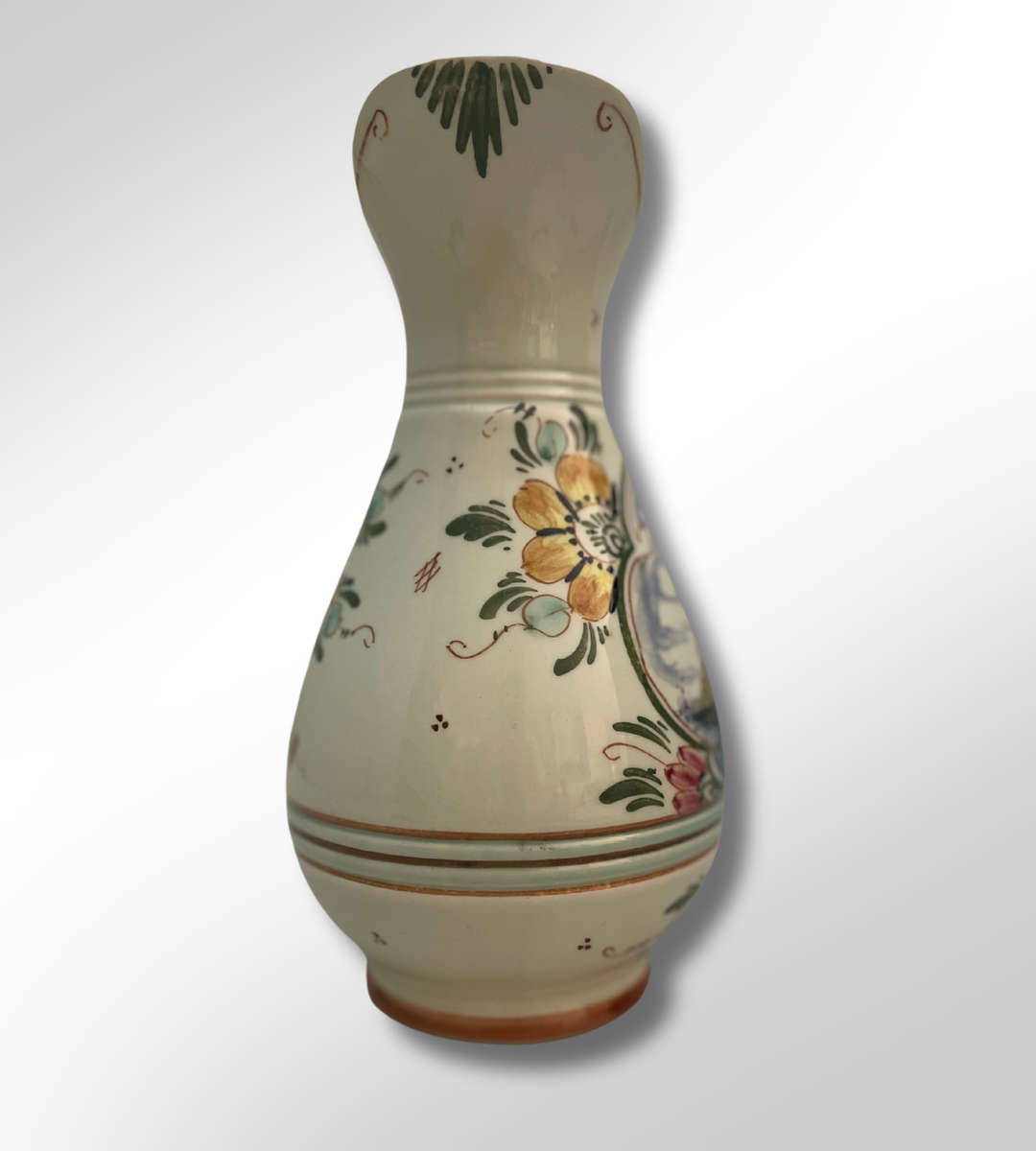 Delft Blue Hand-Painted Faience Polychrome Jug & Plate 2 piece Set  Signed, Made in Holland