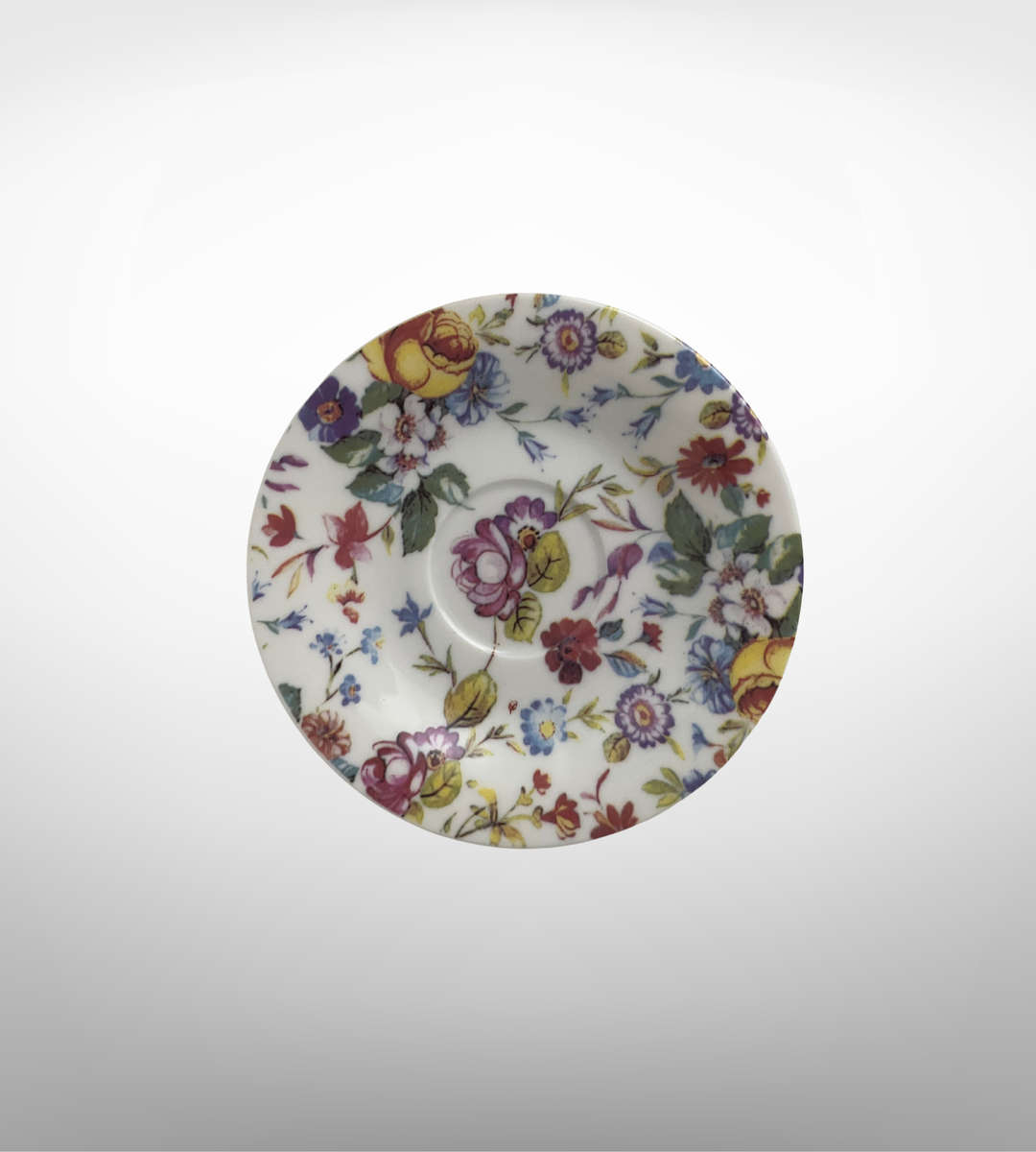 Delicate Multicolor Floral New Bone China Espresso Cup & Saucer Set  12 Piece, Eggshell-Style Thinn