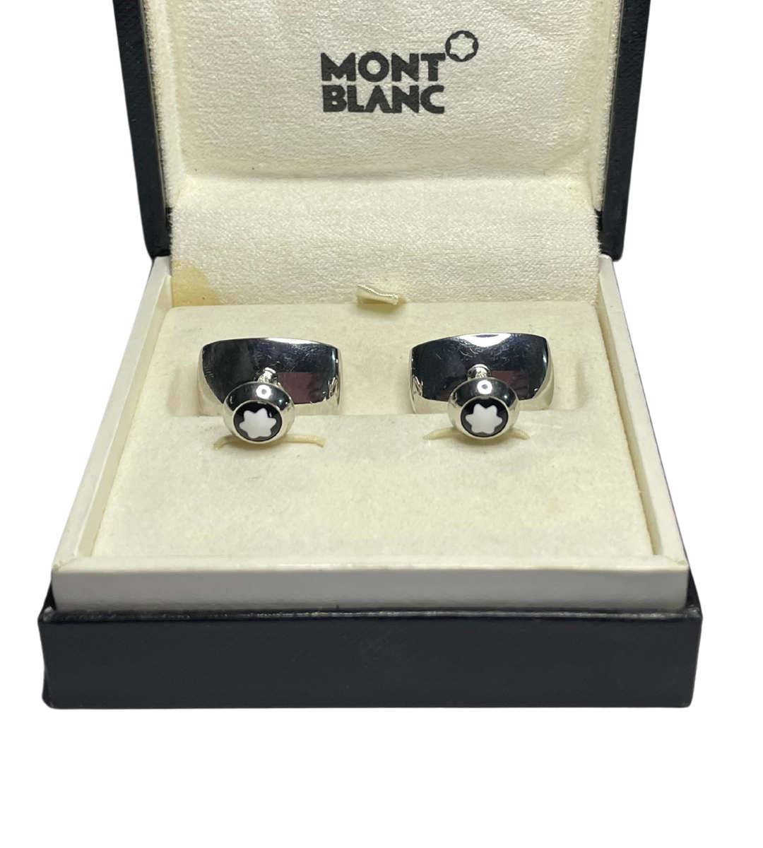 Price Reduced! - Montblanc 925 Sterling Silver Cufflinks  Modern Design, 19.7g, Boxed