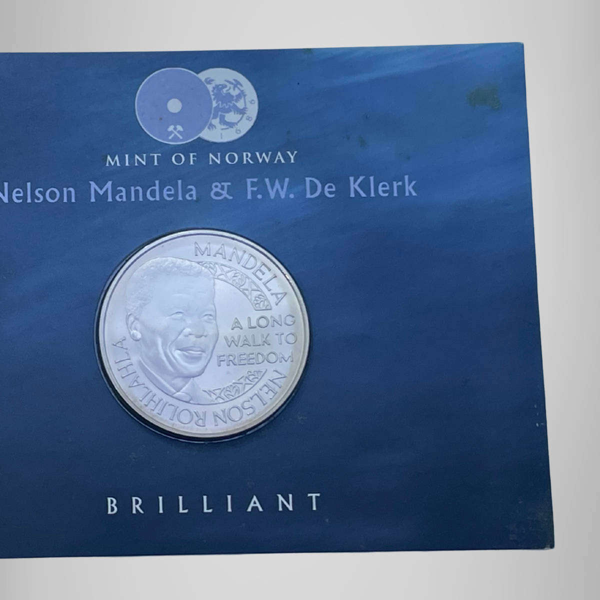 2008 Mint of Norway Nelson Mandela & F.W. De Klerk Commemorative Coin  Brilliant Uncirculated