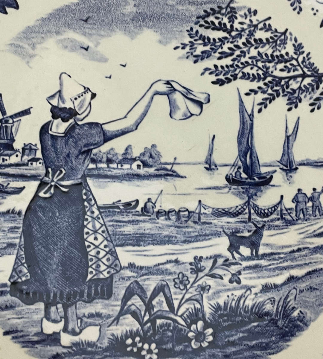 Delfts Blue Royal Sphinx Wall Plate | BOCH Signed Delftware | Vintage Dutch Landscape | Blue & White