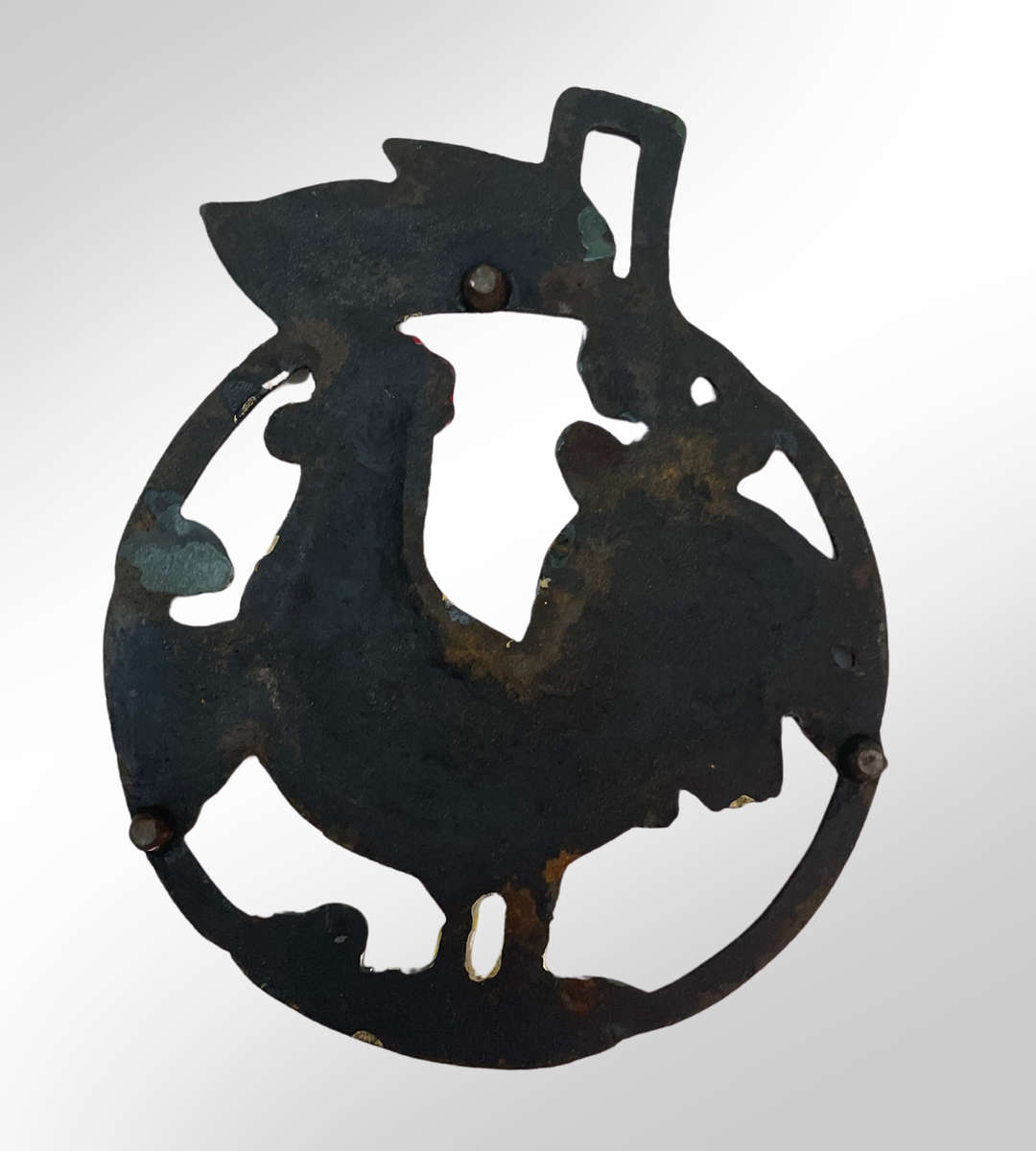 Rustic Farmhouse Kitchen Décor Set - Cast Iron Rooster Trivets, Ceramic Tile, and Squirrel Door Stop