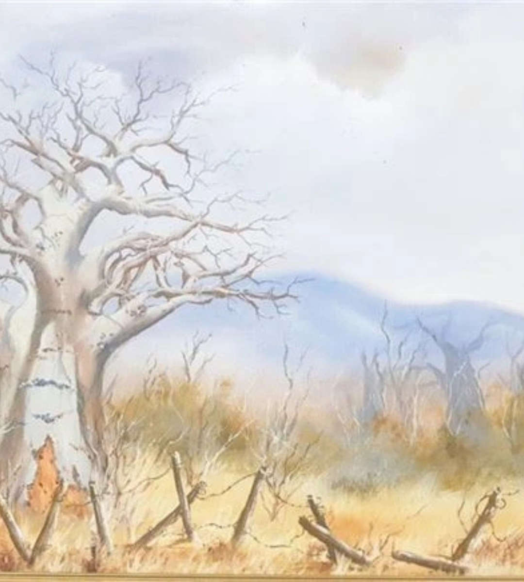 Original Ethel Sargent Oil Painting  Bushveld Landscape  Gilt Framed  74cm x 54cm