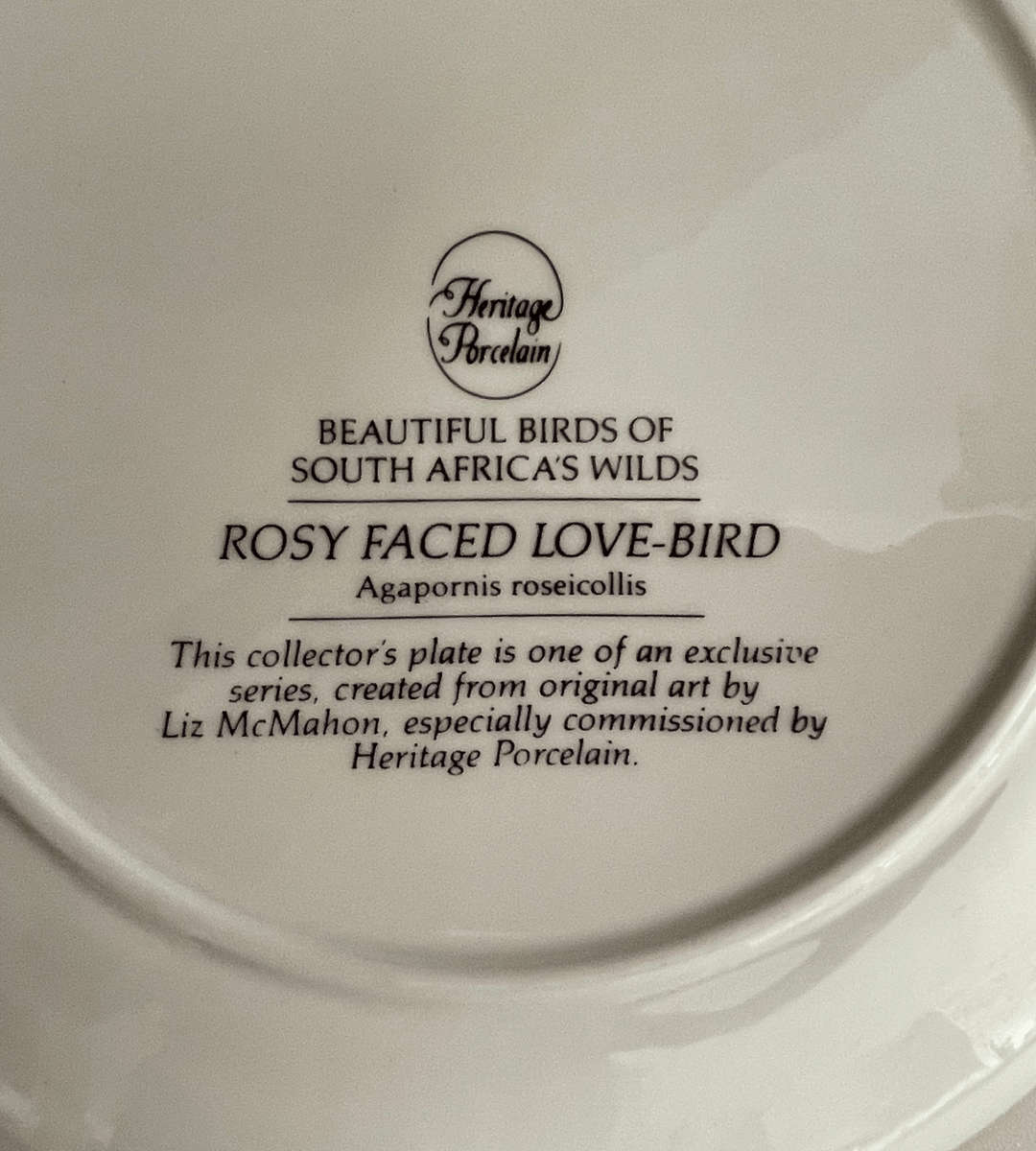 Beautiful Birds of South Africas Wilds Plate - Lovebirds Design Plate