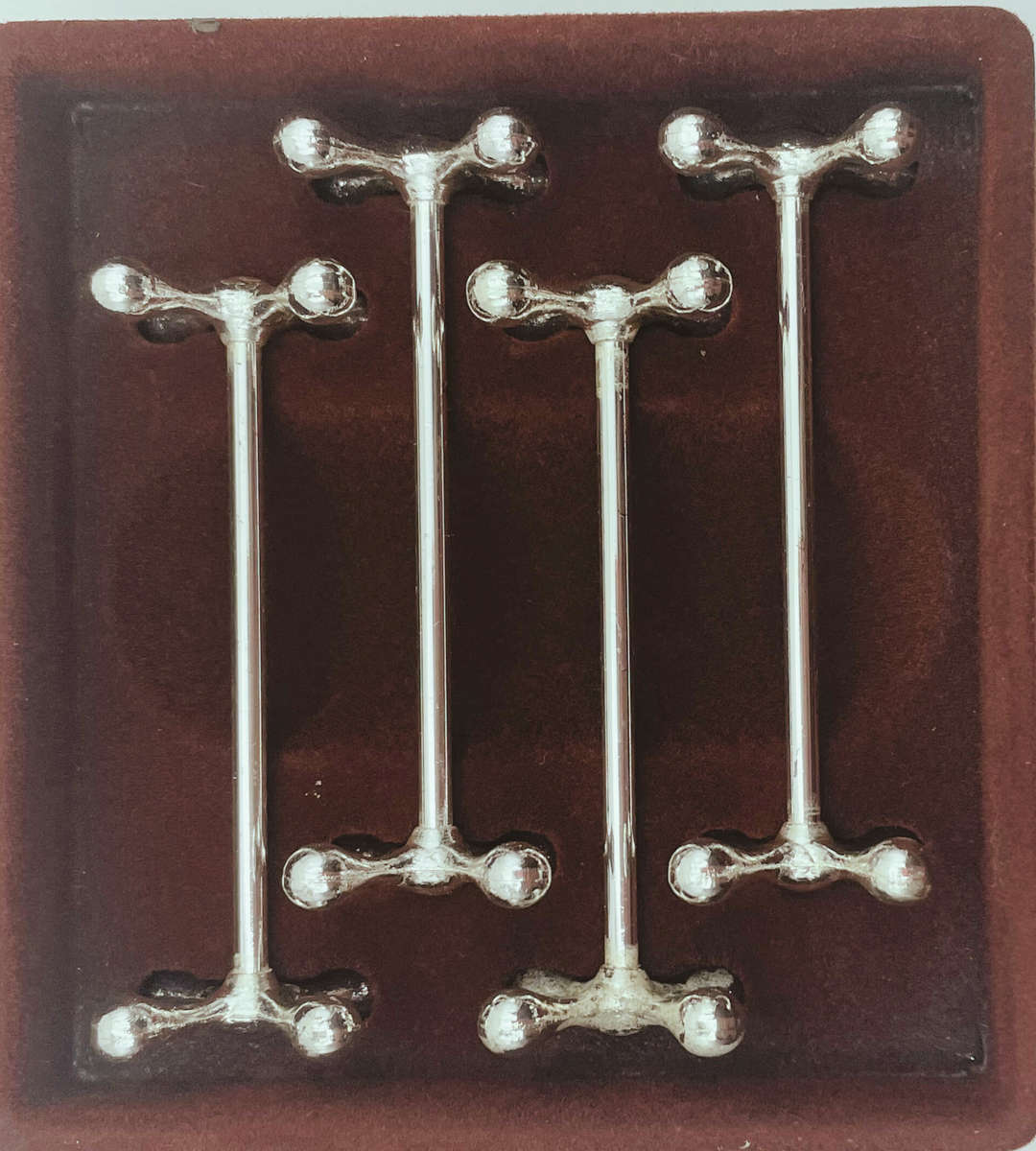 Set of 4 WMF Silver Plated Knife Rests - Art Deco Jacks Shape, 1930s Vintage German