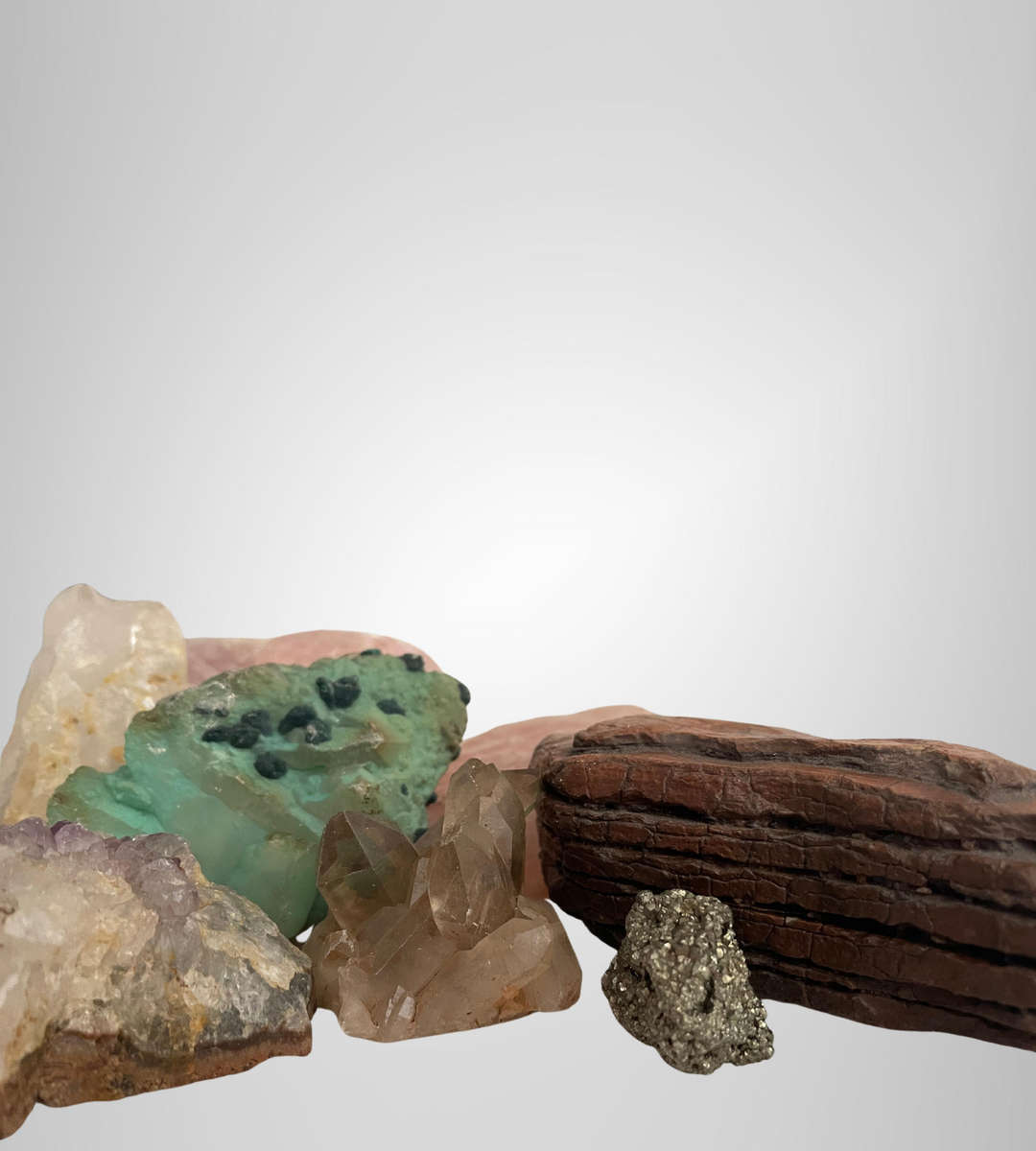 Reserved - Mixed Lot of Crystals & Mineral Specimens  Rose Quartz, Pyrite & More  Sold As Is