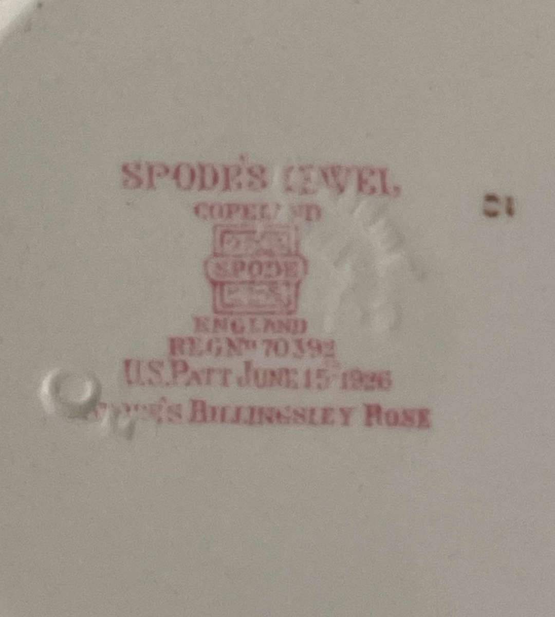 Spode's Jewel Copeland Spode Billingsley Rose 26.5cm Dinner Plate  England