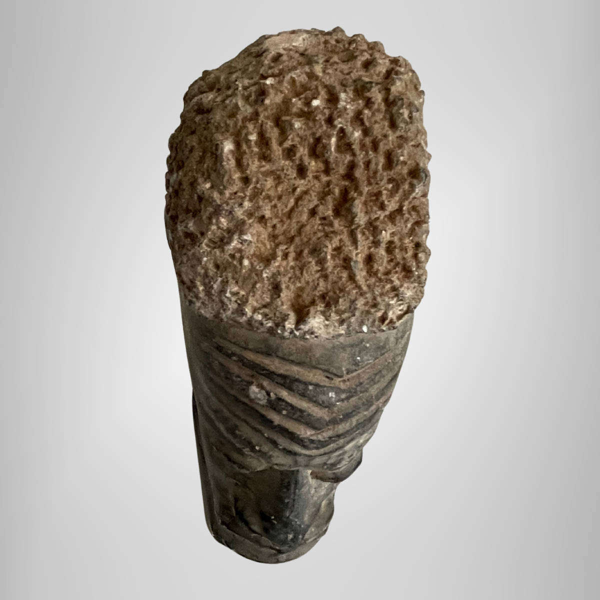 Vintage African Soapstone Bust  21.5 cm  Hand-Carved Male Figure  Heavy yet Slim Design  Ideal B