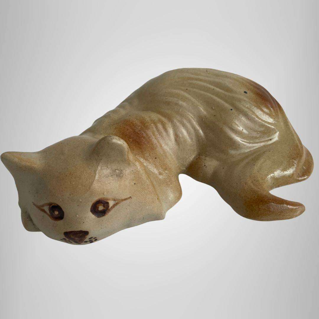 Vintage Art Pottery Stoneware Cat Figurine 25cm