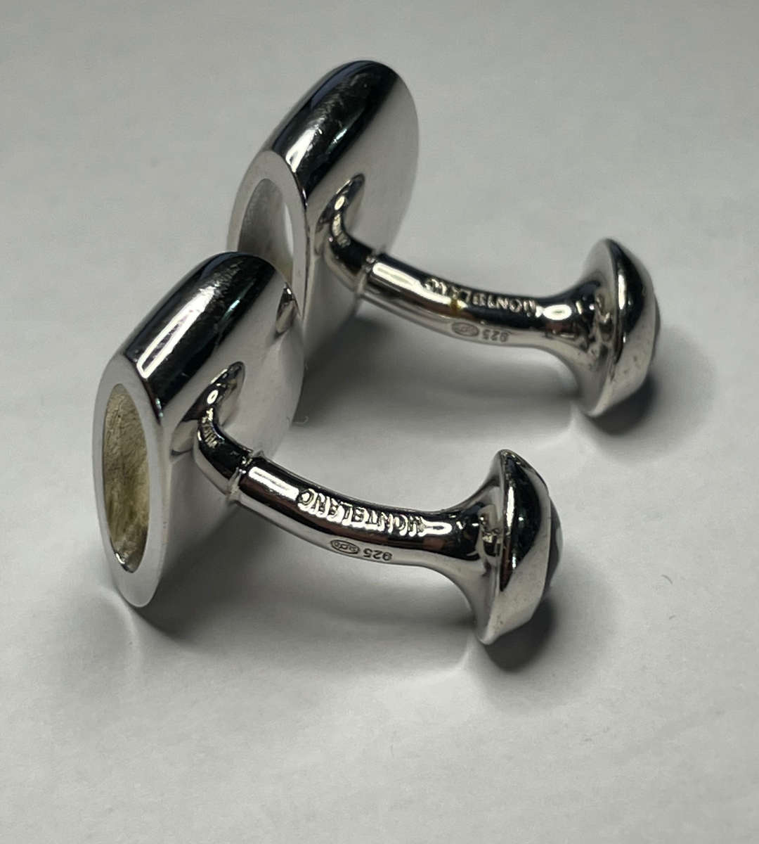 Price Reduced! - Montblanc 925 Sterling Silver Cufflinks  Modern Design, 19.7g, Boxed