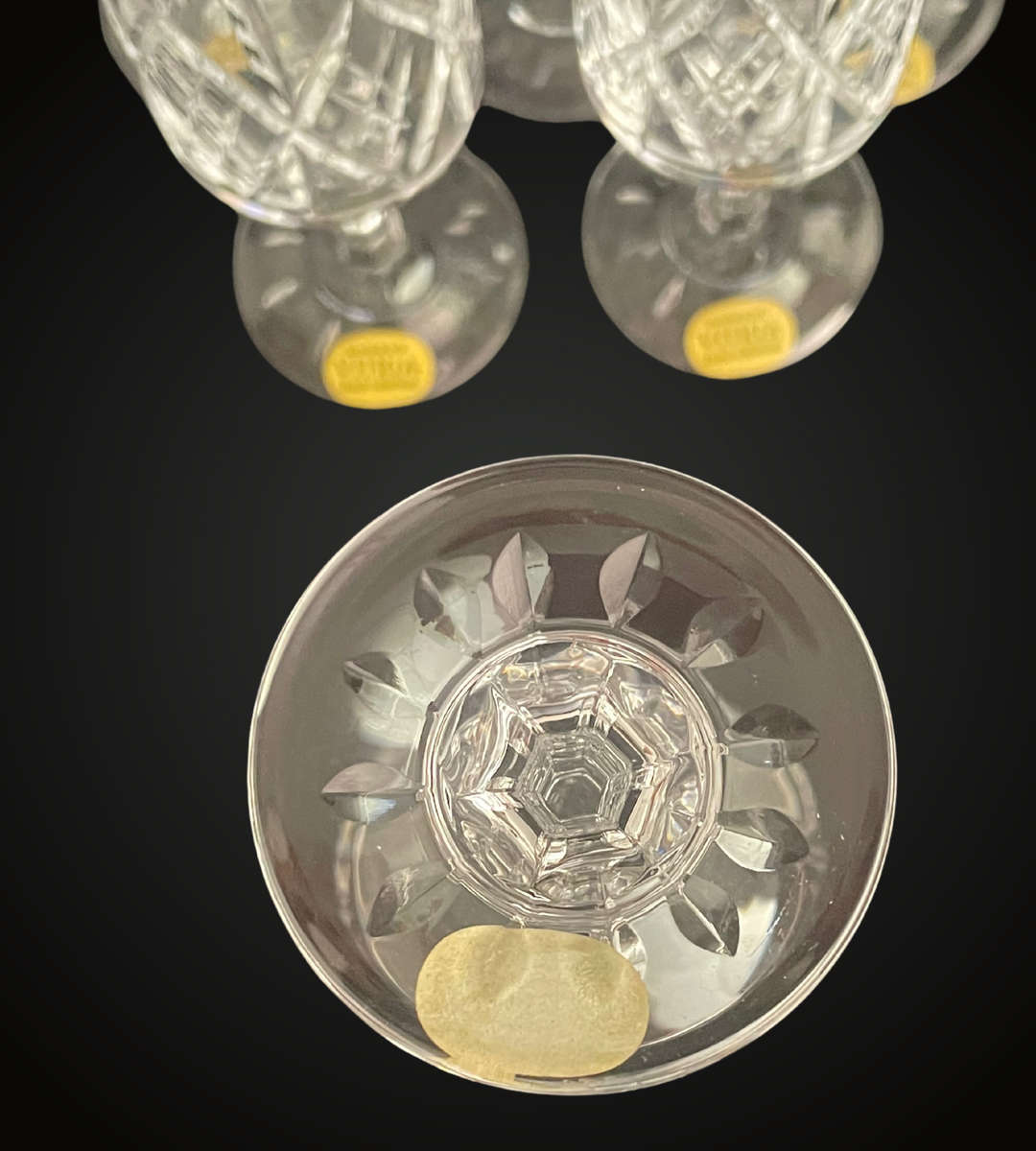 Set of 6 Vintage Vitria Handcut Lead Crystal Champagne Flutes  Elegant 17cm High Glasses