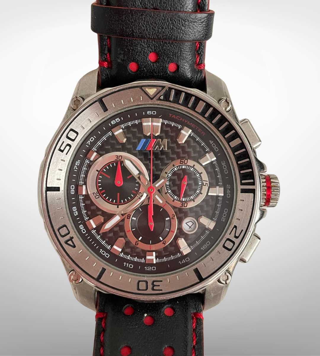 Ultra Rare BMW M Motorsport Chronograph Watch  Swiss Movement, Carbon Fiber Dial, Reduced!