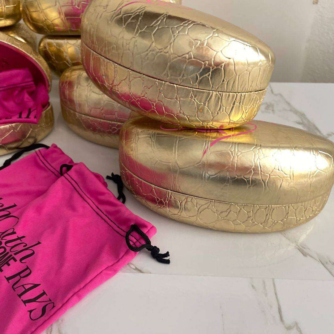 Lipsy London Gold Hard Shell Sunglasses Case  Catch Some Rays  R155 Retail, Now R59