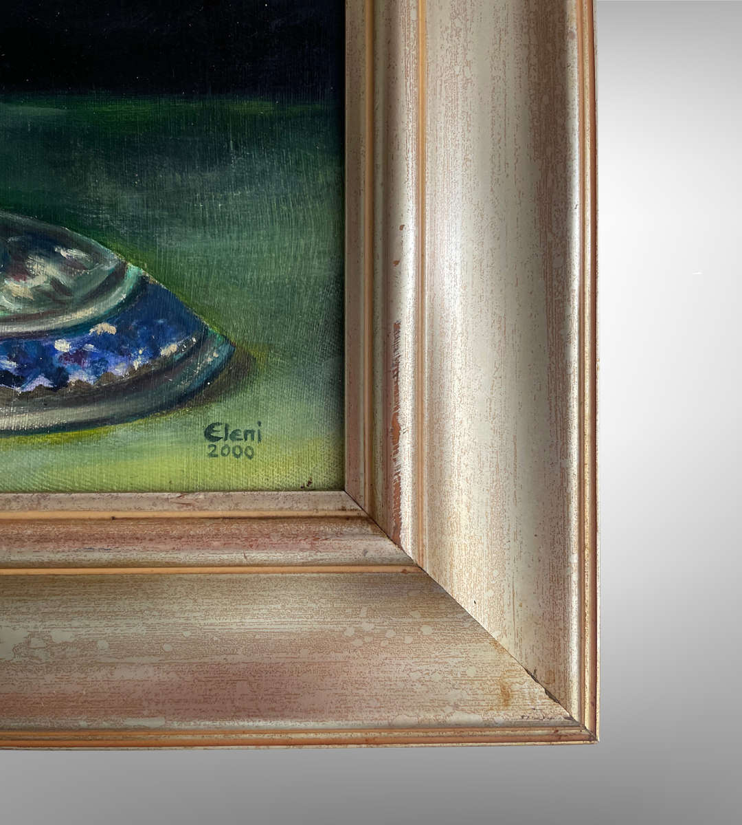 Eleni (2000) 'Cupid's Goblet' Floral Still Life - Oil on Canvas - Framed - 53.5 x 64cm