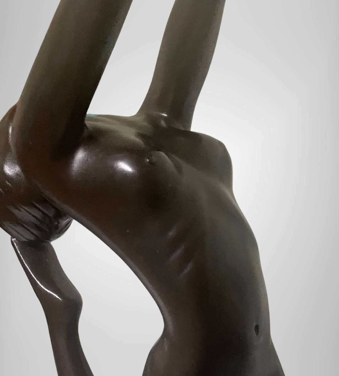 Rare 1970s Large Art Deco Style Nude Table Lamps  Matching Pair  75cm  Frosted Glass Shades