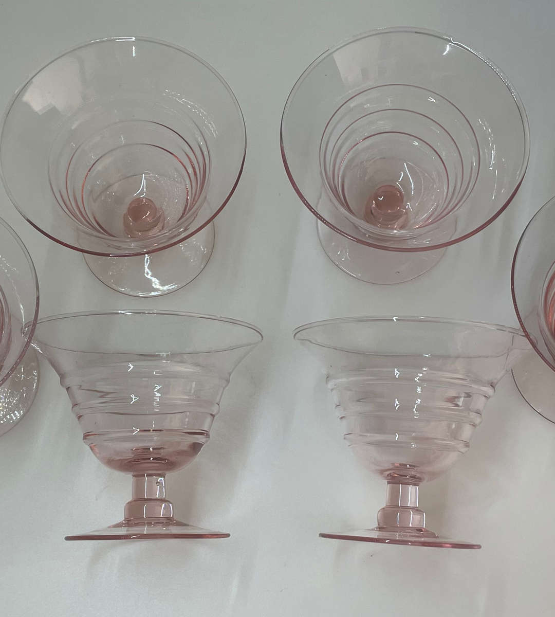 Set of 6 Vintage Pink Dessert Coupe Glasses  Princess House Pastel Parfait