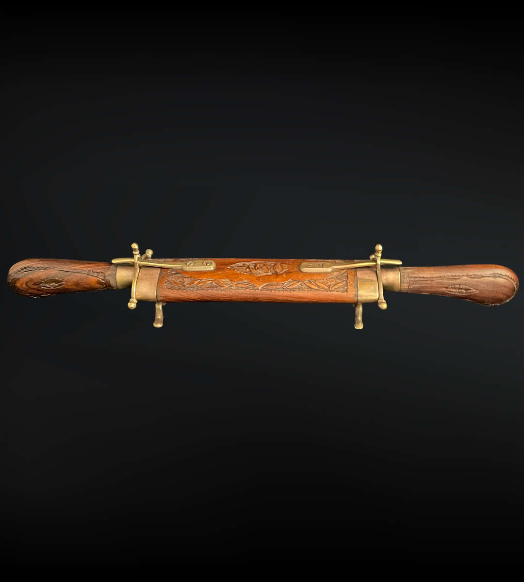 Vintage Indian Large Cased Sheathed Carving Eating Knife & Fork Cutlery Flatware Case